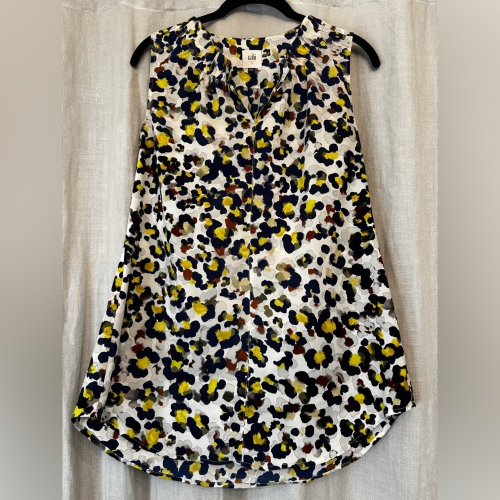 CAbi Sprig Blouse Sleeveless Floral Abstract Top S